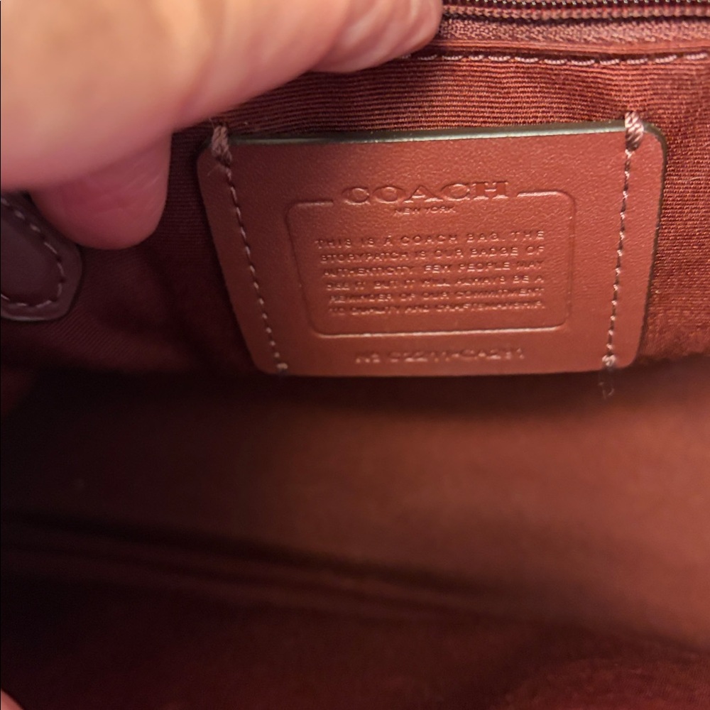 Coach Dempsey Straw Miami Tote 22 Crossbody in Red - Picture 7 of 11